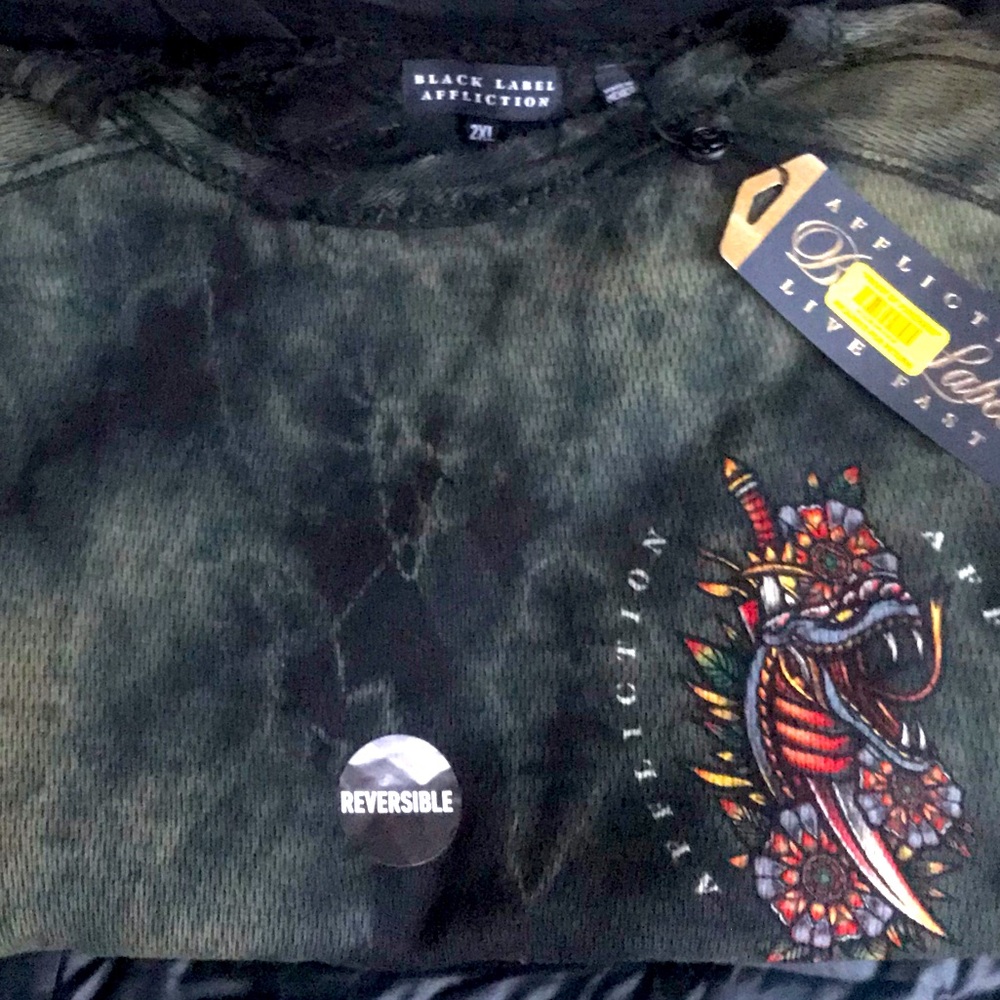 Affliction Black Label Men’s “Reversible” Long Sleeve Tee